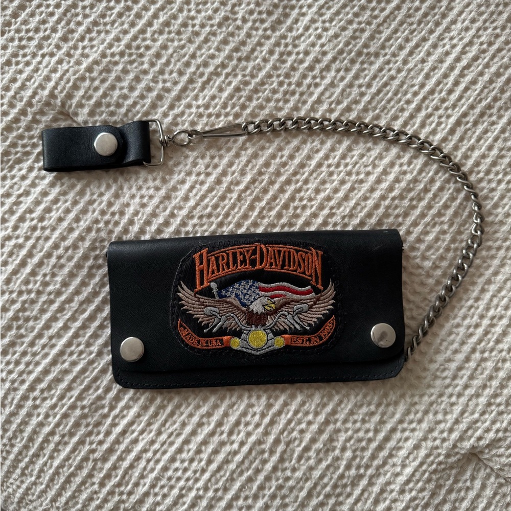 Harley-Davidson Black Leather Chain Wallet